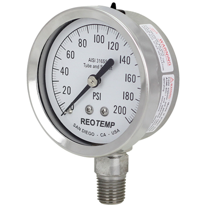 Manómetro Full Inoxidable Con Aro Tipo Bayoneta Dial 2.5"