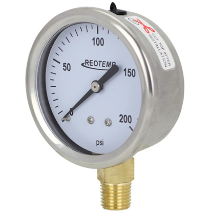 Manómetro Industrial De Acero Inoxidable Aro Sellado Con Conexión Bronce Dial 2.5" 4"