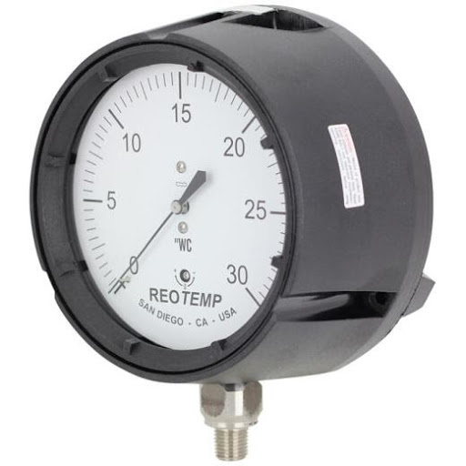 Manómetro De Baja Presión Fenólico Con Conexión Inoxidable Dial 4.5"