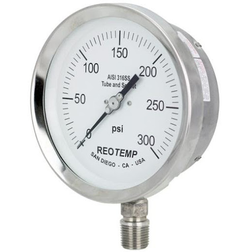 Manómetro Full Acero Inoxidable Con Aro Tipo Bayoneta Dial 4.5"